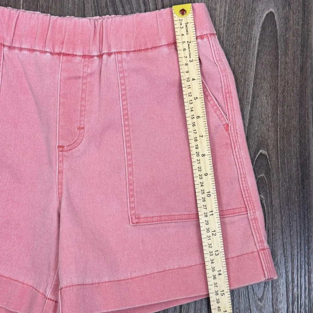 Lee Womens Relaxed Fit High Rise Shorts Pink Elastic Waist Size 8 Boho Lounge